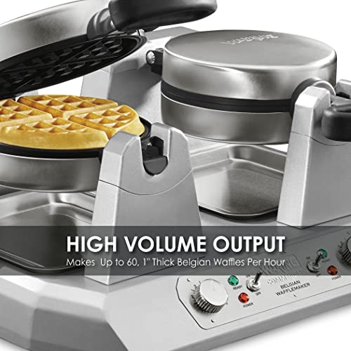 Waring Double Belgian Waffle Maker | 208V, 2700W / Double Belgian Waffle Maker | 50-60 | 208V / Silver Waffle Irons