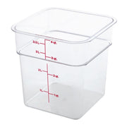 CamSquare Food Container 4 Qt. 7-1/4 x 7-1/4 x 7-3/8 Clear - Case of by Cambro – 7.25 x 7.25 x 7.375 inches, 4.0 quarts, Polycarbonate (PC), Clear, Pack of 6