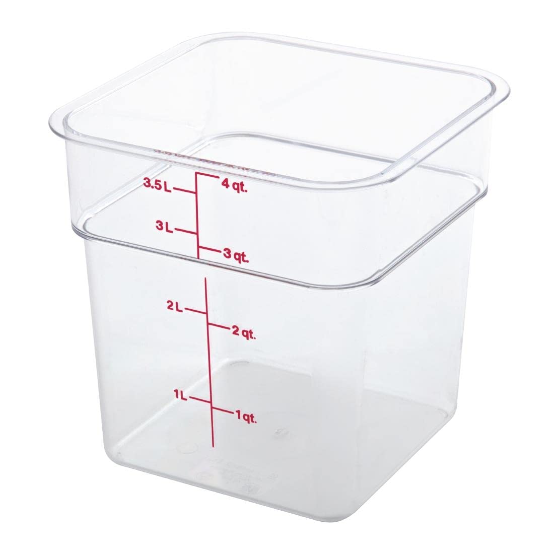 CamSquare Food Container 4 Qt. 7-1/4 x 7-1/4 x 7-3/8 Clear - Case of by Cambro – 7.25 x 7.25 x 7.375 inches, 4.0 quarts, Polycarbonate (PC), Clear, Pack of 6