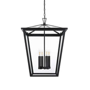 Oxford Four Light Outdoor Pendant Black by Lighting Design – Iron, Black, Model OD334H27BK