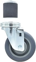 BK Resources 4" Gray Rubber 2" Expanding Stem Swivel Caster for Work Tables, NSF, 250lb Capacity Per Wheel