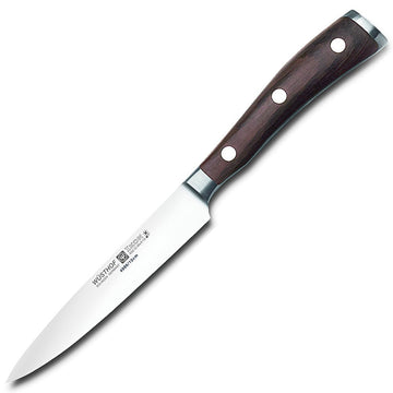 IKON Utility Knife by Wüsthof – 4.5", Wood, Brown, Model 4986/12