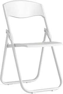 Flash Furniture HERCULES Series 500 lb. Capacity Heavy Duty White Plastic Folding Chair with Built-in Ganging Brackets