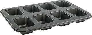 Winco 5 oz 8 Cup Mini Carbon Steel Loaf Pan Non-stick | Dishwasher safe, Non-stick easy release, Oven safe up to 410°F, Multiple compartments, Great for Water, Juice and Soft Drinks