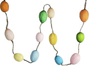 Transpac Rustic Easter Egg Garland 59"" Long Rainbow Colors on Twine Cord