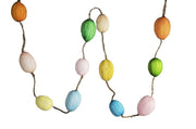 Rustic Easter Egg Garland 59"" Long Rainbow Colors on Twine Cord by Transpac – Multi Color
