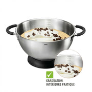 Mixing and Beating Bowl by GEFU – 24 x 24 x 14,5 cm, 4 liters, Plastic, Silver, Model GE28140