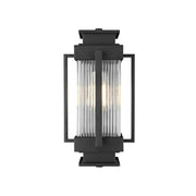 Harlan One Light Outdoor Wall Sconce Black by Lighting Design – Iron, Black