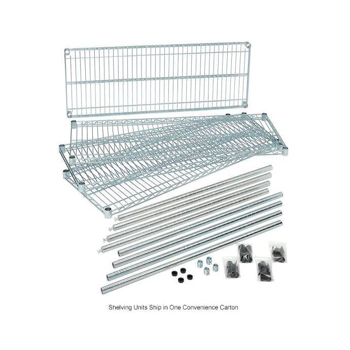 4-Shelf Shelving Unit Dimensions: 24" x 48" x 74" by Nexel – 24"x48"x74", Steel, Chrome, Model VP24487ZC
