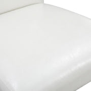 Faux Leather-Upholstered Parsons Dining Chair by Furnifact – Rubberwood, Linen White, Pack of 2