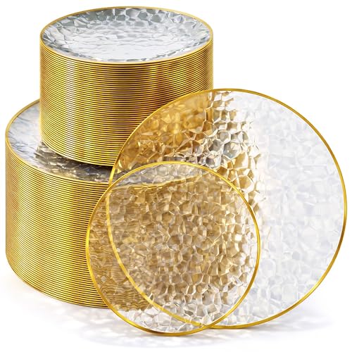 Stock Your Home 100 Pack / Clear and Gold / Classic Plates