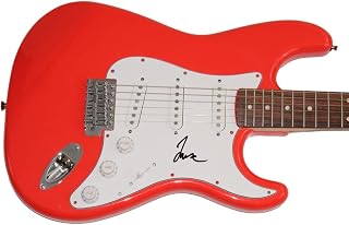 TAYLOR HAWKINS SIGNED AUTOGRAPH FULL SIZE RED FENDER STRATOCASTER ELECTRIC GUITAR C W/ JAMES SPENCE LETTER OF AUTHENTICITY JSA COA - FOO FIGHTERS W/ DAVE GROHL - THE COLOUR AND THE SHAPE, THERE'S NOTHING LEFT TO LOSE, ONE BY ONE, IN YOUR HONOR, SKIN AND