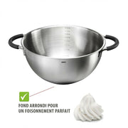 Mixing and Beating Bowl by GEFU – 24 x 24 x 14,5 cm, 4 liters, Plastic, Silver, Model GE28140