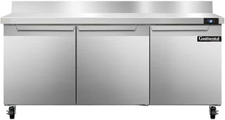 SW72-BS Three Section Work Top Refrigerator 72" W, With Back Splash