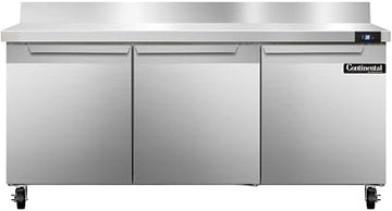 SW72-BS Three Section Work Top Refrigerator 72" W, With Back Splash