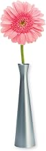 TableCraft 267 Decorative Metal Flower Vase, Brushed Zinc Alloy, 6.5" H, Single Stem Holder, Modern Tabletop Accent for Restaurants, Bars, or Home Use, Silver Finish