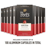 Peet's Coffee Crema Scura / 10 Count (Pack of 10) / Crema Scura (Intensity 9) Single-Serve Capsules & Pods