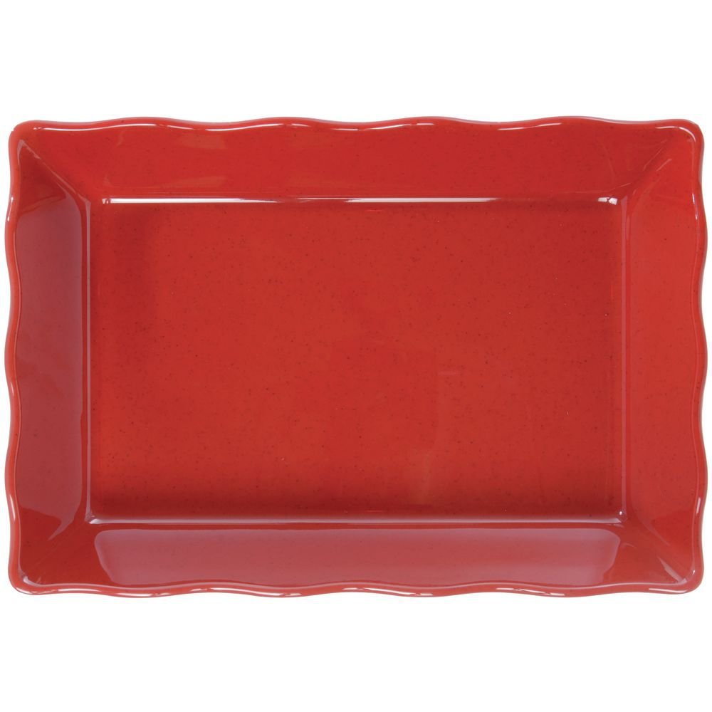 Melamine Serving Bowl with Ruffled Edges by HUBERT – Melamine, Red, Model H0069-RED