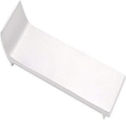 CAC China Sunrise Square New Bone White Porcelain Rectangular Long Flat Tray, 12 by 3-3/4 by 1-1/4-Inch, 12-Pack