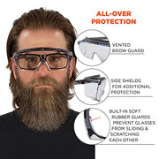 Ergodyne Clear Lens / One Size / Clear Lens Matte Black Frame Safety Glasses