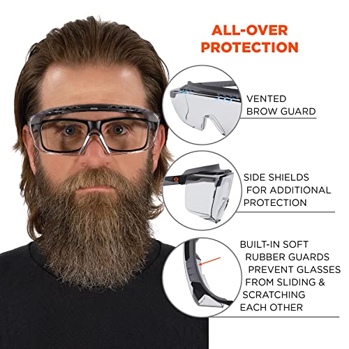 Ergodyne Clear Lens / One Size / Clear Lens Matte Black Frame Safety Glasses