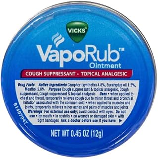 (2) Vicks Vaporub Topical Ointment 12g Tin Travel Size by Vick