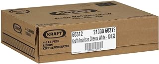 Kraft Regular American Sliced White Cheese, 5 Pound -- 4 per case.