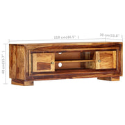 TV Stand 46.5"x11.8"x15.7" Solid Wood Acacia by vidaXL – Small, Wood, Brown, Model 248000