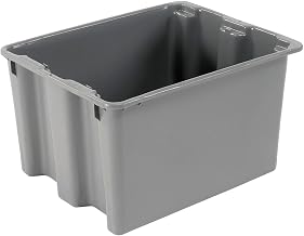 LewisBins Polyethylene Container, 21" L x 17" W x 12" H, Gray, Lot of 5