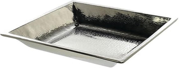 HUBERT Serving Platter Stainless Steel with Hammered Finish - 19" L x 19" W x 2 3/4" H