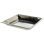 Serving Platter Stainless Steel with Hammered Finish - 19" L x 19" W x 2 3/4" H by HUBERT – Large, Stainless Steel, Silver, Model 191538028014