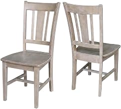 Furnifact Solid Wood Dining Chair with Splatback, Set of Two Kitchen Chairs for Dining Room Table