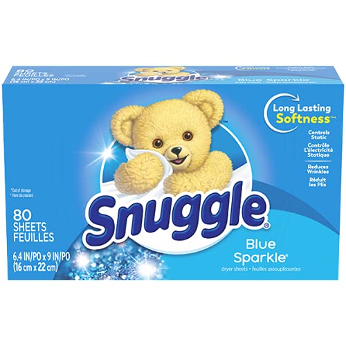 Fabric Softener Dryer Sheets by Snuggle – 80 Count (Pack of 1), White, Model 30072613451112