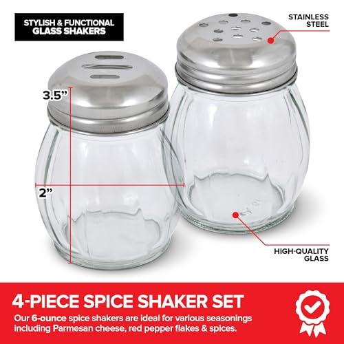 Stock Your Home 4 / Clear / 6.0 fluid_ounces Salt & Pepper Shaker Sets