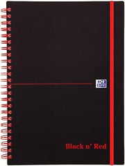 Black n' Red A5 Twinwire Poly Cover Notebook - Black/Red