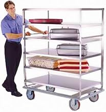 596 Four Shelf Tough Transport Banquet Cart with 28" x 70" Shelf Size, All Edges Down