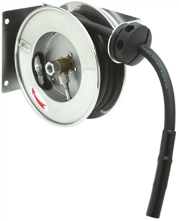Open Stainless Steel 3/8-Inch X 12-Feet Spray Valve Hose Reel by T&S Brass – not_applicable, 1.0 load, Stainless Steel, White, Model B-7102-01