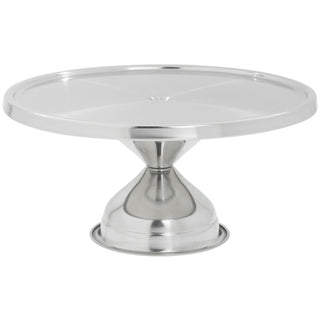 Round Cake Stand by Royal Industries – 12", Stainless Steel, Silver, Model ROY CKS 1