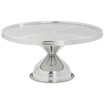 Round Cake Stand by Royal Industries – 12", Stainless Steel, Silver, Model ROY CKS 1