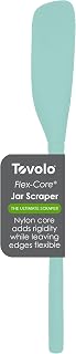 Tovolo Silicone Jar Spatula Long Handled Rubber Scraping Scooping Tool for Peanut Butter Jam Jelly Jars Blenders, Extra Long Flex Core Silicone Jar Scraper Dishwasher Safe BPA Free, Aqua Seafoam Green