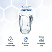 Carlisle FoodService Products Clear / 48 Ounces (Pack of 6) / Polycarbonate Jugs