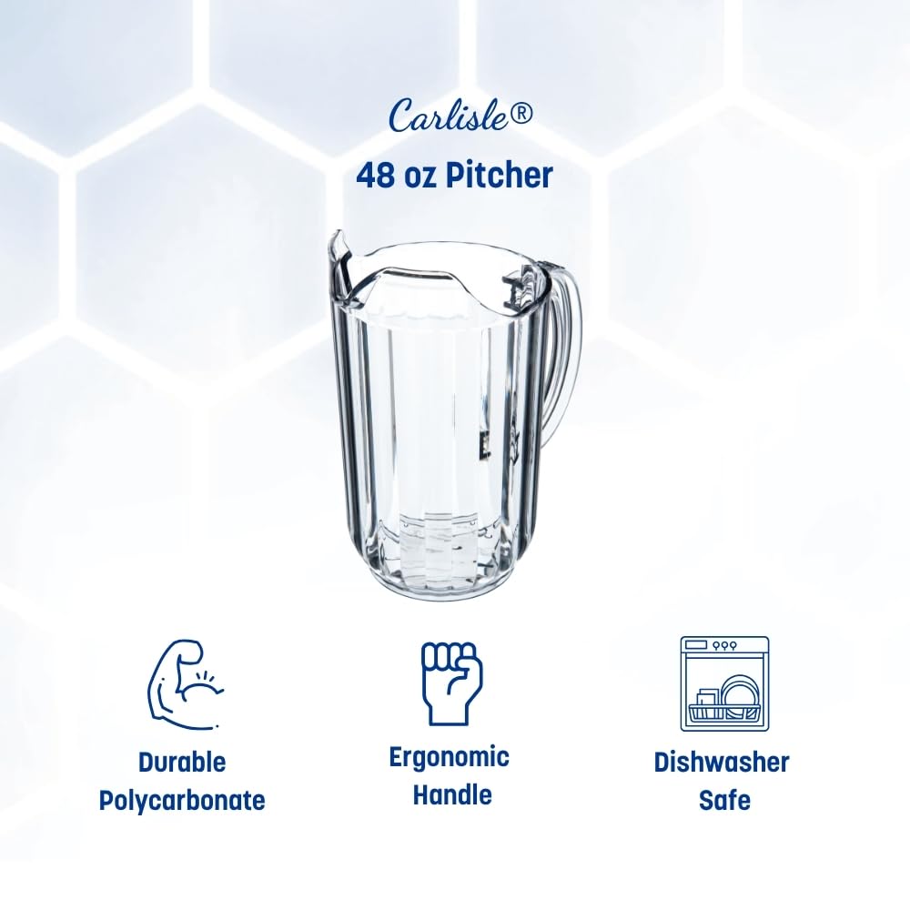 Carlisle FoodService Products Clear / 48 Ounces (Pack of 6) / Polycarbonate Jugs