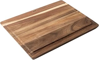 Kuhn Rikon Culinary Forged Cutting Board, Large Wooden Cutting Board for Kitchen Prep, Acacia Wood