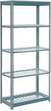 Global Industrial Extra Heavy Duty Shelving 36" W x 12" D x 96" H with 5 Shelves, Wire Deck, Gry