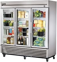 True T-Series 3-Glass Full Door Reach-In 72 Cu Ft Refrigerator