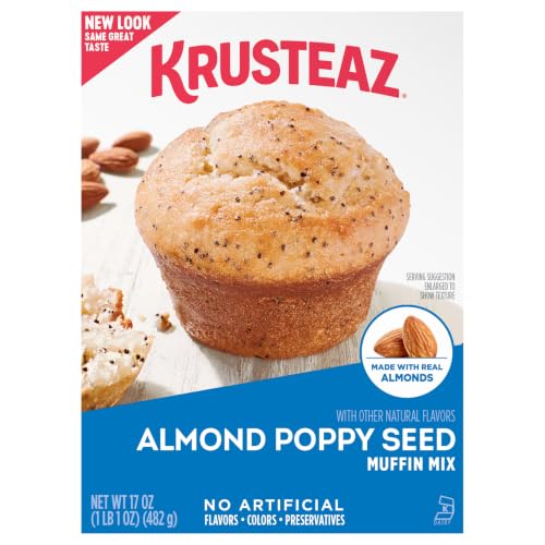 Krusteaz Almond Poppy Seed / 17 Ounce (Pack of 2) / 2 Muffins & Quickbreads