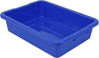 QUANTUM STORAGE SYSTEMS FSB-20155RBL Ribbed Bottom Bussing Tubs Heavy Duty Part Organizer Blue Bins 20" L x 15" W x 5" H 12 Pack
