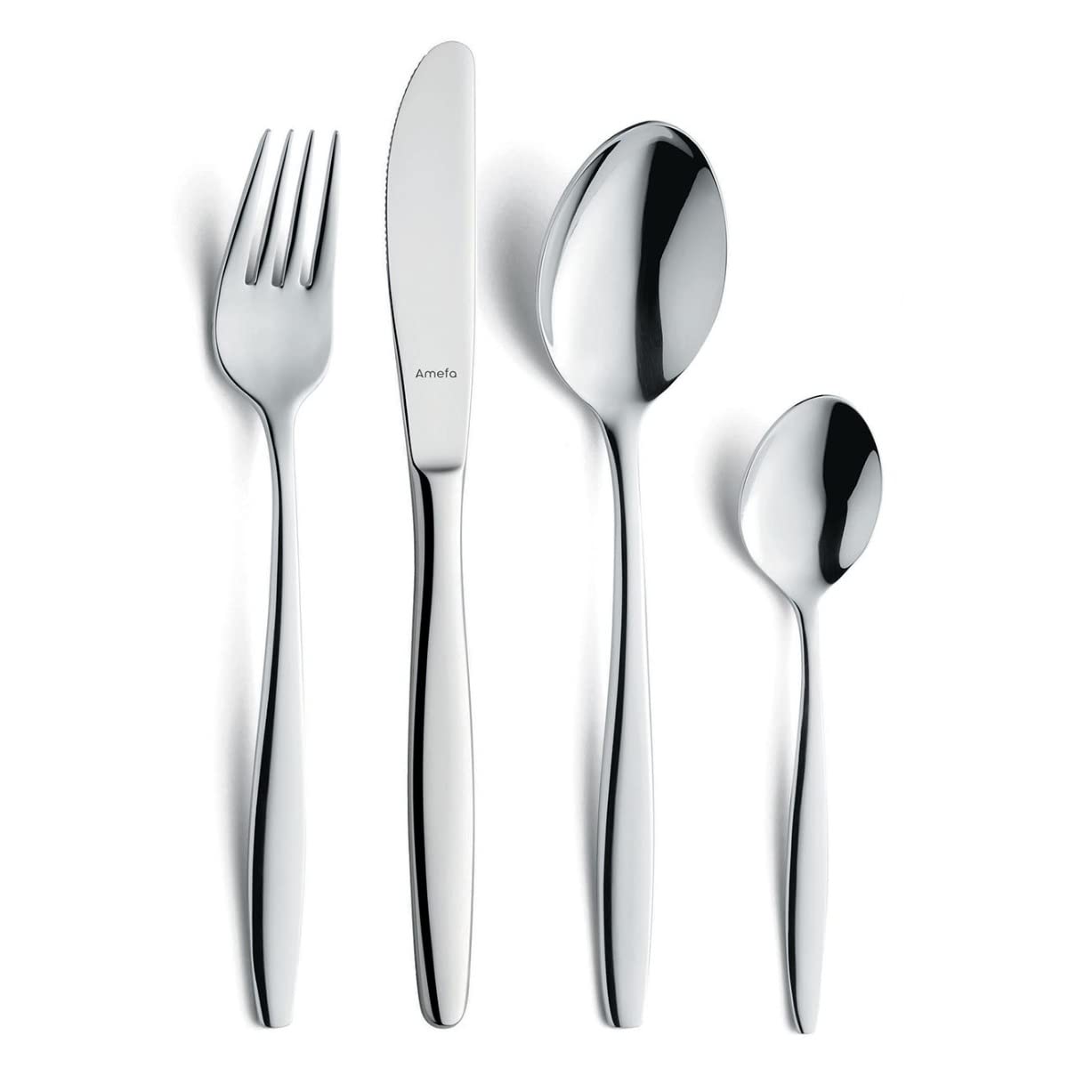 FLORENCE Cutlery Set 24 Pieces Dishwasher Safe Made of High-Quality Stainless Steel Elegant Design Modern & Stylish Set with Finely Rounded Handles Cutlery by Amefa – Model