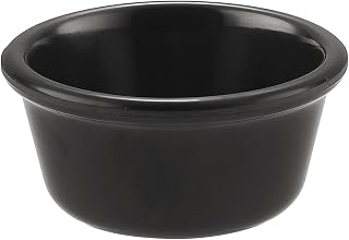 CAC Melamine Ramekin Black 6oz 3 7/8", Box of 12