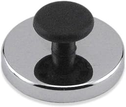 Master Magnetics Ceramic Round Base Magnets HMKR-50 with Knob 25 Lbs. Nickel |Chrome Plating, Lot of 18